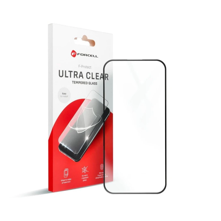 Szkło hartowane Forcell Ultra Clear Glass z czarną ramką do iPhone 12 / 12 Pro