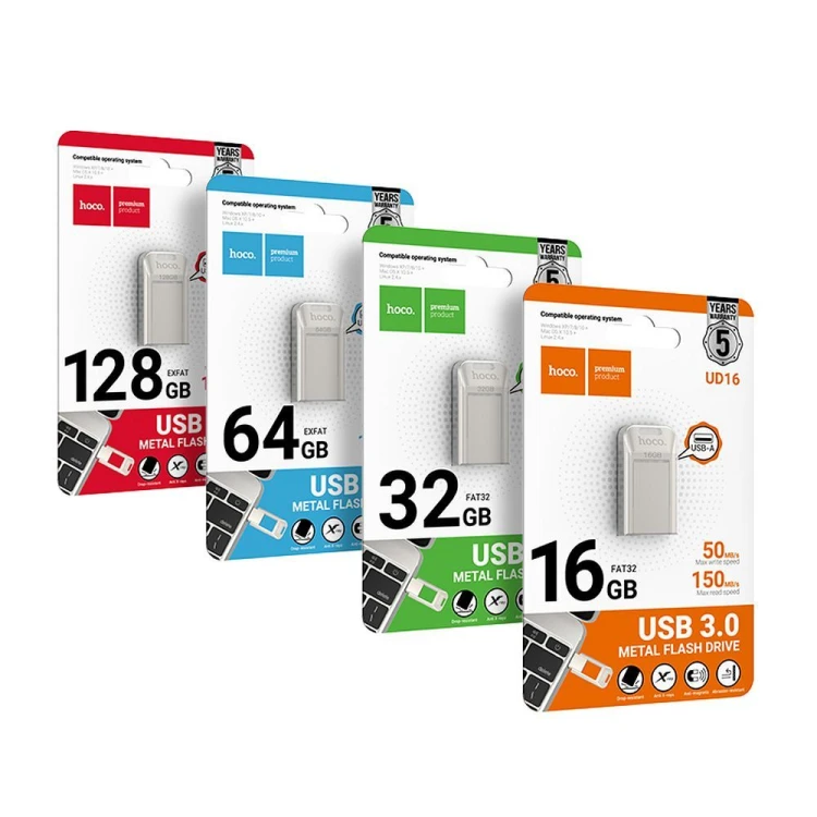 Pendrive 64GB USB 3.0 Hoco UD16 Szybki Odczyt 150MB/s Perłowy Nikiel