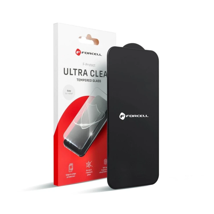 Szkło hartowane Forcell Ultra Clear Glass z czarną ramką do iPhone 16 Pro / 17 / 17 Pro