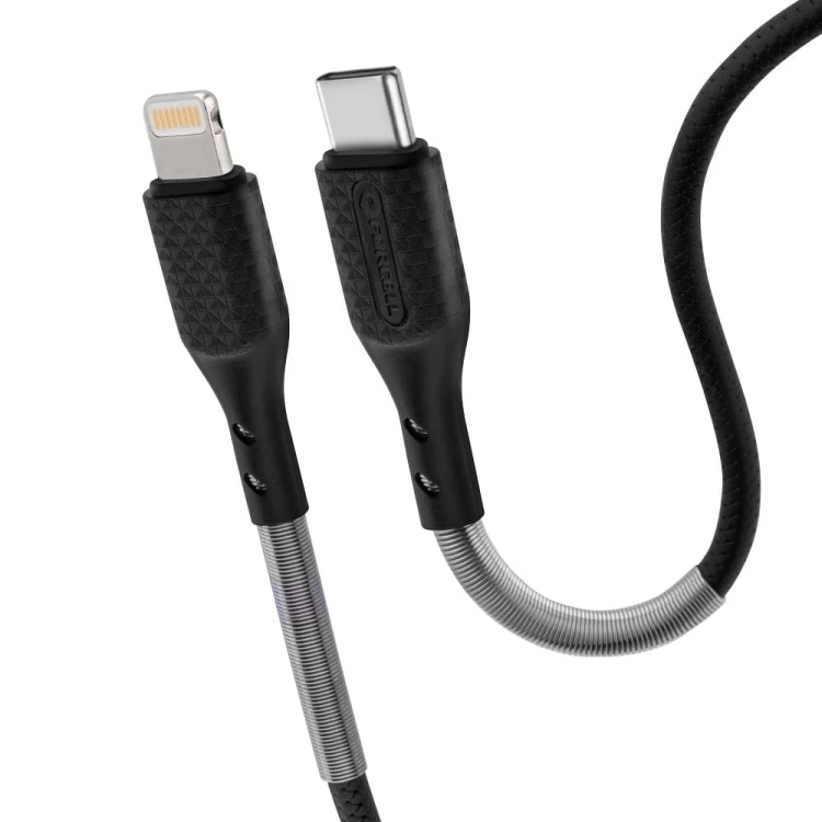 Kabel USB-C do Lightning Forcell F-Energy Carbon 27W PD – 1 m – Czarny