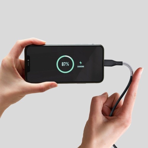 Wytrzymały kabel USB-A do Lightning Forcell F-Energy Carbon 12W – 1 m – Czarny