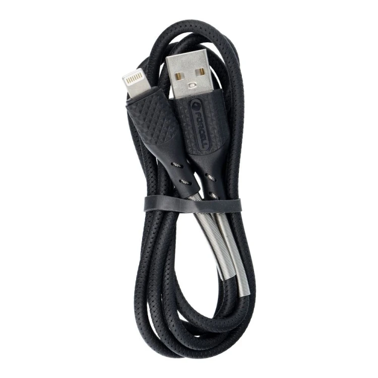 Wytrzymały kabel USB-A do Lightning Forcell F-Energy Carbon 12W – 1 m – Czarny