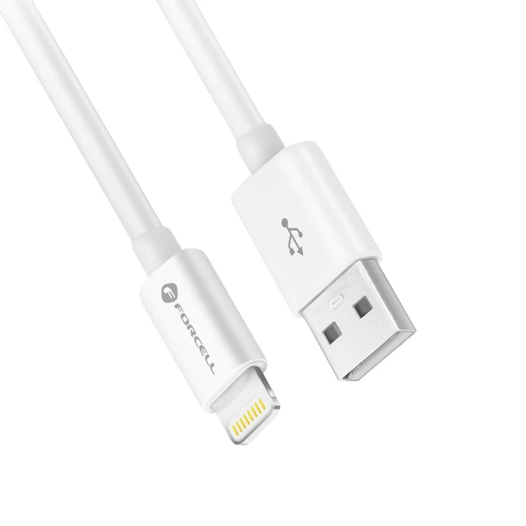 Certyfikowany kabel Forcell F-Energy MFi USB-A do Lightning 12W – 1 m – Biały