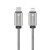 Pancerny kabel USB-C do Lightning Forcell F-Energy Metal 27W PD – 1 m – Srebrny