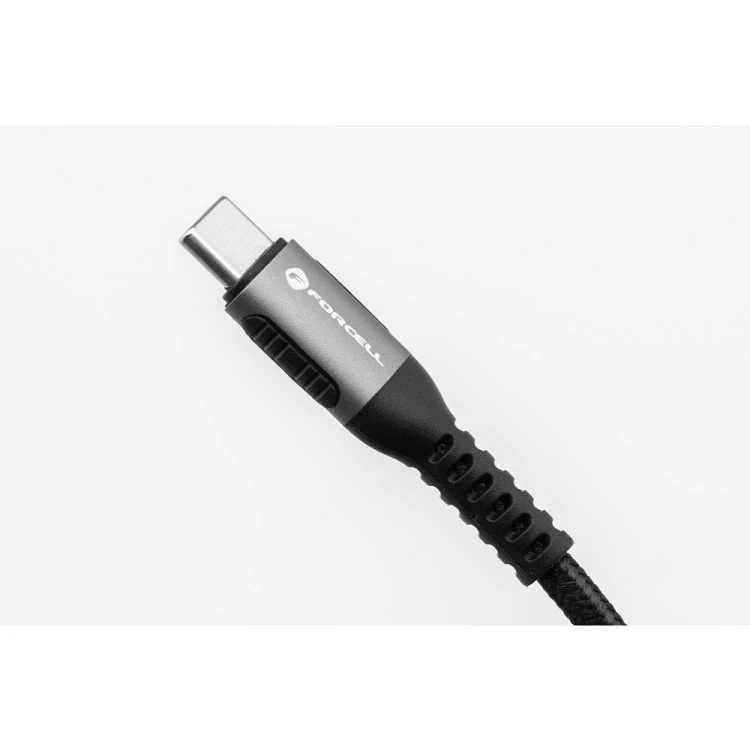 Wzmocniony kabel USB-C do Lightning Forcell F-Energy Cafule 27W PD – 1,2 m – Czarny