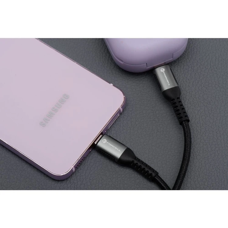 Ekstremalnie długi kabel USB-A do Lightning Forcell F-Energy Cafule 12W – 3 m – Czarny