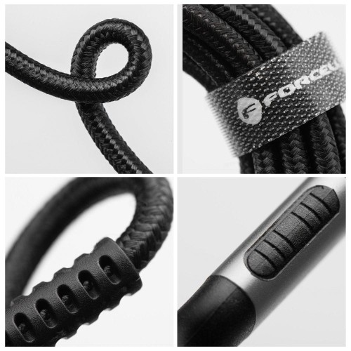 Długi kabel USB-A do Lightning Forcell F-Energy Cafule 12W – 2 m – Czarny