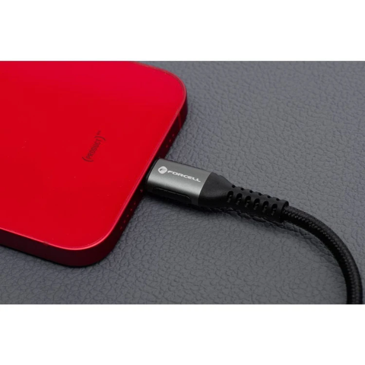 Ekstremalnie długi kabel USB-C do Lightning Forcell F-Energy Cafule 27W PD – 3 m – Czarny