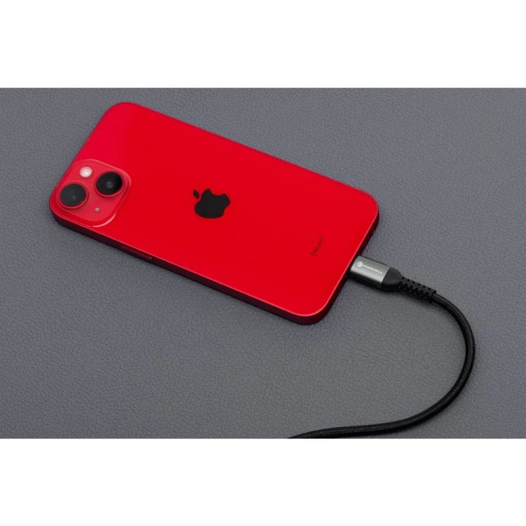 Długi kabel USB-C do Lightning Forcell F-Energy Cafule 27W PD – 2 m – Czarny