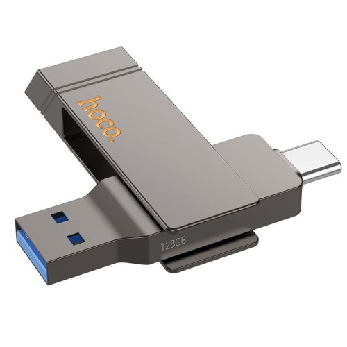 Pendrive 128GB USB 3.2 + USB-C Hoco UD15 Dual Drive 200MB/s Szary