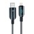 Inteligentny kabel USB-A do Lightning Forcell F-Energy Digital 12W z wyświetlaczem LCD – 1,2 m – Czarny