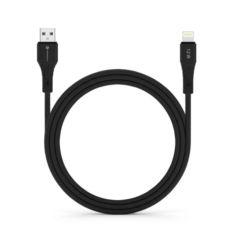 Elastyczny kabel USB-A do Lightning Forcell F-Energy Silicone 12W – 1 m – Czarny