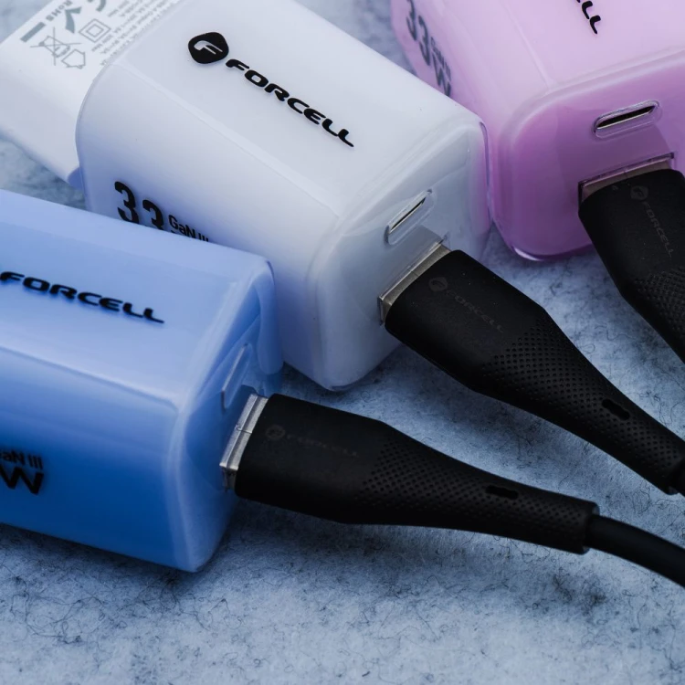 Aksamitnie elastyczny kabel USB-C do Lightning Forcell F-Energy Silicone 27W PD – 1 m – Czarny