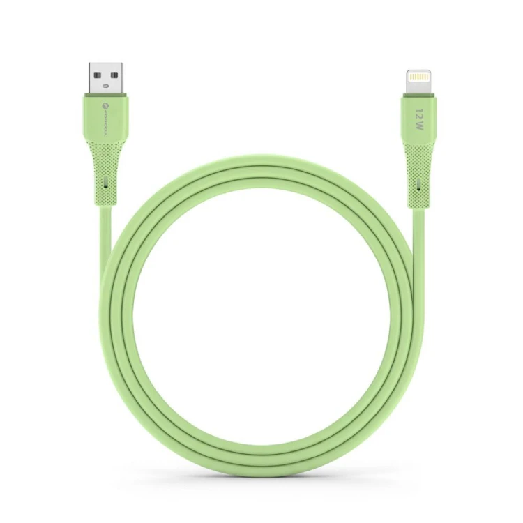 Elastyczny kabel USB-A do Lightning Forcell F-Energy Silicone 12W – 1 m – Zielony