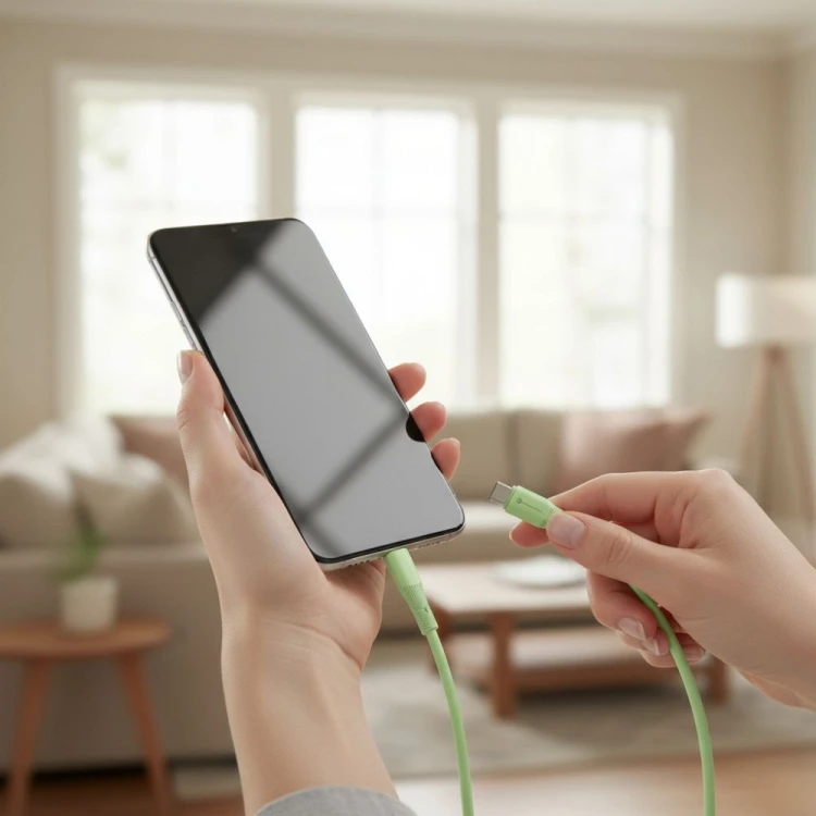 Elastyczny kabel USB-A do Lightning Forcell F-Energy Silicone 12W – 1 m – Zielony