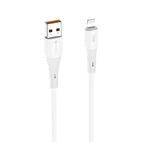 Elastyczny kabel USB-A do Lightning Forcell F-Energy Silicone 12W – 1 m – Biały