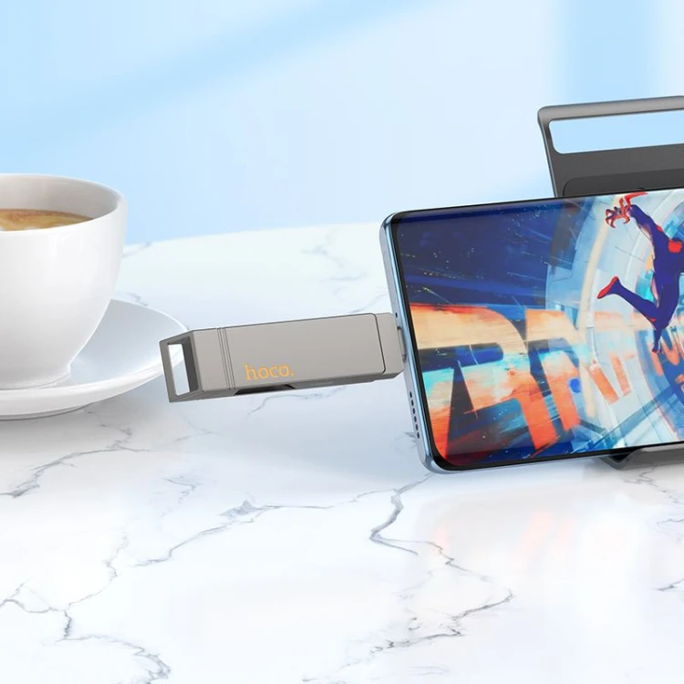 Pendrive 128GB USB 3.2 + USB-C Hoco UD15 Dual Drive 200MB/s Szary