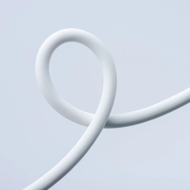 Aksamitnie elastyczny kabel USB-C do Lightning Forcell F-Energy Silicone 27W PD – 1 m – Biały