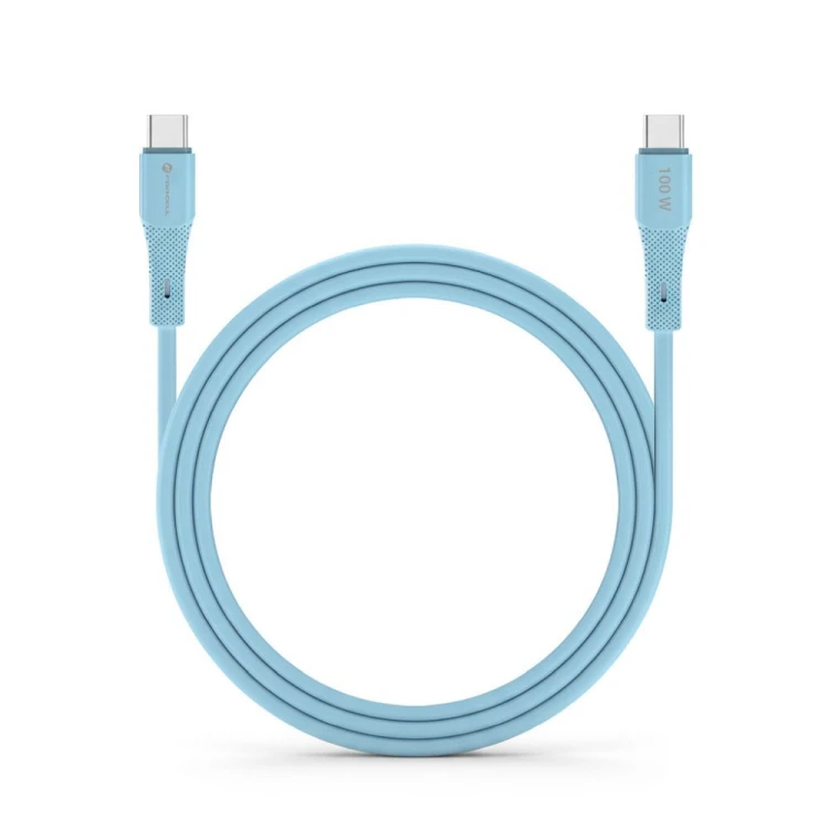 Aksamitnie elastyczny kabel USB-A do Micro USB Forcell F-Energy Silicone 18W QC 3.0 – 1 m – Niebieski