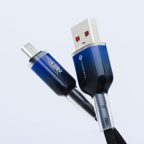 Stylowy kabel USB-A do Micro USB Forcell F-Energy Gradient 18W QC 3.0 – 1 m – Czarny