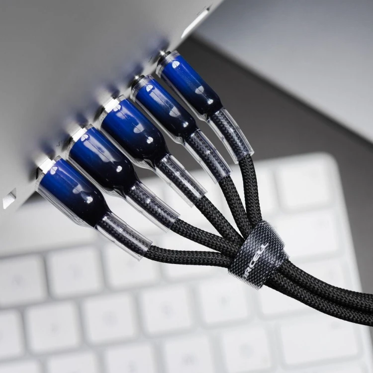 Stylowy kabel USB-A do Micro USB Forcell F-Energy Gradient 18W QC 3.0 – 1 m – Czarny