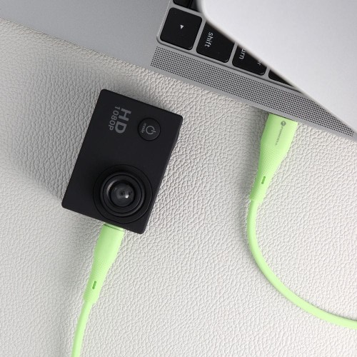 Aksamitnie elastyczny kabel USB-A do Micro USB Forcell F-Energy Silicone 18W QC 3.0 – 1 m – Zielony
