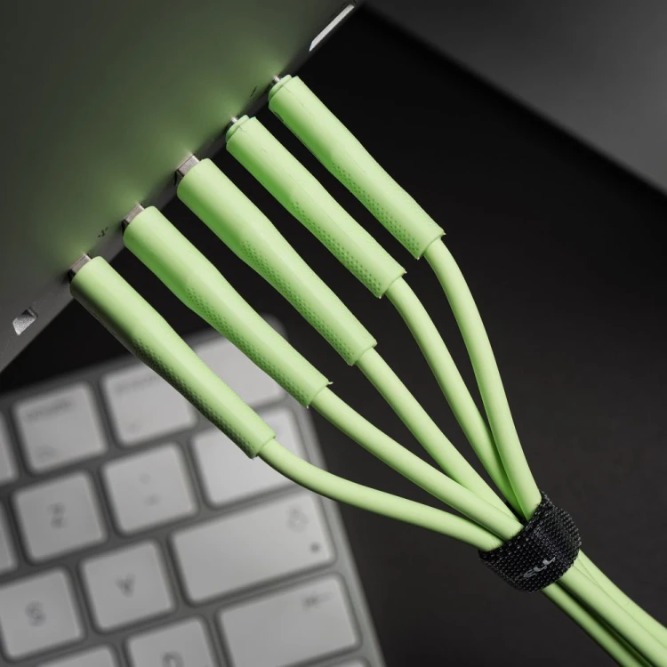 Aksamitnie elastyczny kabel USB-A do Micro USB Forcell F-Energy Silicone 18W QC 3.0 – 1 m – Zielony