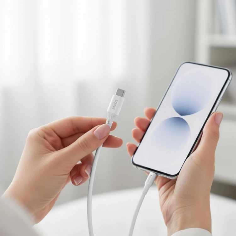 Aksamitnie elastyczny kabel USB-A do Micro USB Forcell F-Energy Silicone 18W QC 3.0 – 1 m – Biały