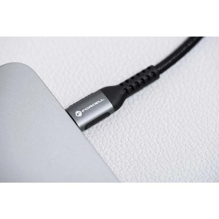 Ultra-krótki kabel USB-C do Lightning Forcell F-Energy Cafule 27W PD – 0,25 m – Czarny