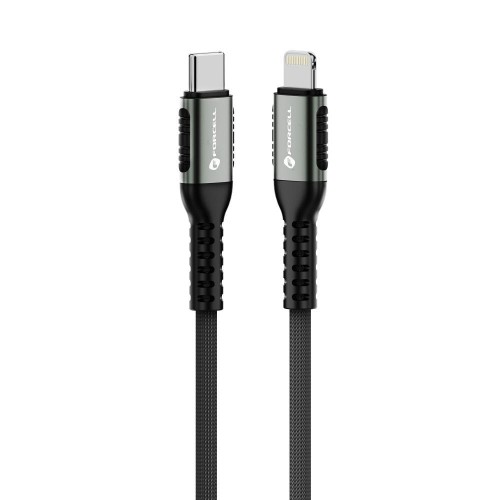 Krótki kabel USB-C do Lightning Forcell F-Energy Cafule 27W PD – 0,5 m – Czarny
