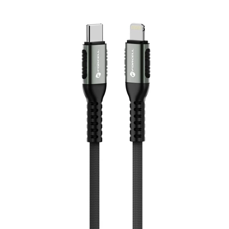 Krótki kabel USB-C do Lightning Forcell F-Energy Cafule 27W PD – 0,5 m – Czarny