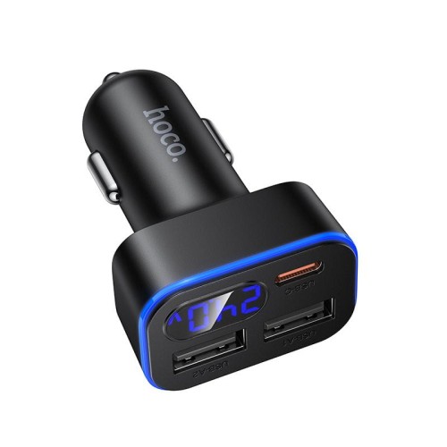 Ładowarka Samochodowa Hoco Z63A 42W 2xUSB-A + USB-C PD LCD Szybka