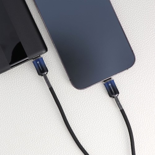 Stylowy kabel USB-C do Lightning Forcell F-Energy Gradient 27W PD – 1 m – Czarny