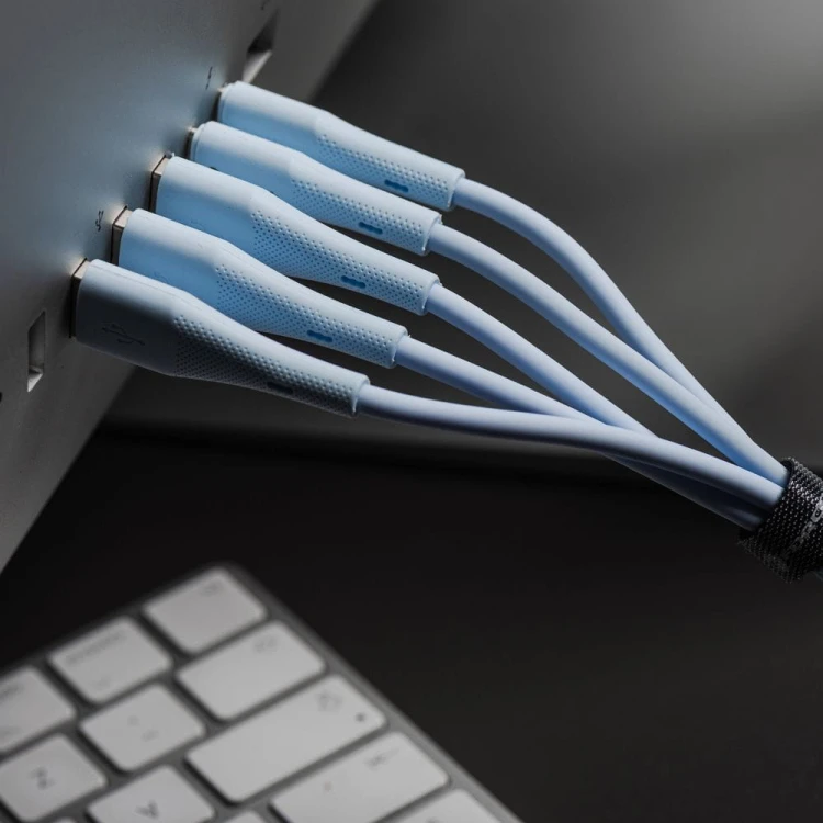 Elastyczny kabel USB-A do Lightning Forcell F-Energy Silicone 12W – 1 m – Niebieski