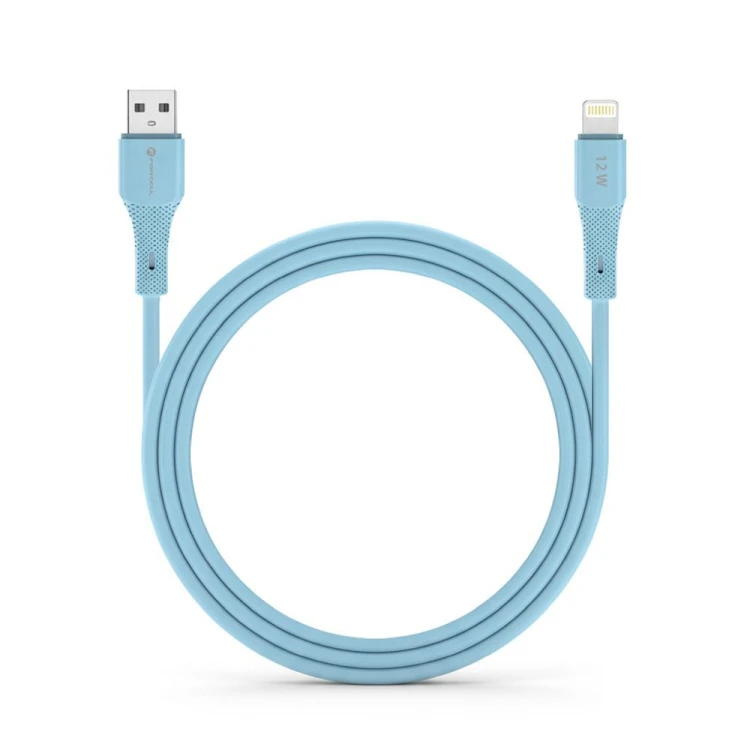 Elastyczny kabel USB-A do Lightning Forcell F-Energy Silicone 12W – 1 m – Niebieski