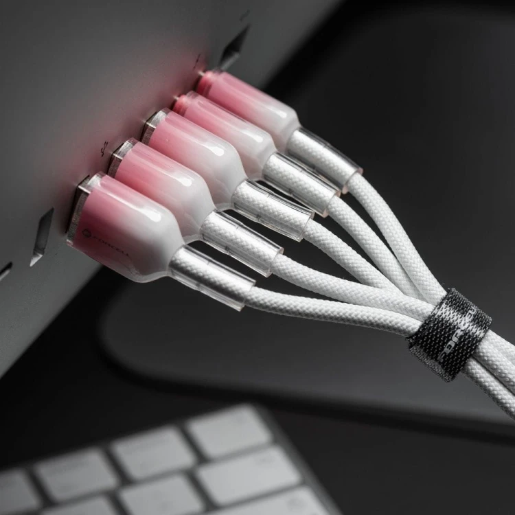 Stylowy kabel USB-A do Lightning Forcell F-Energy Gradient 12W – 1 m – Biały