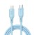 Aksamitnie elastyczny kabel USB-C do Lightning Forcell F-Energy Silicone 27W PD – 1 m – Niebieski