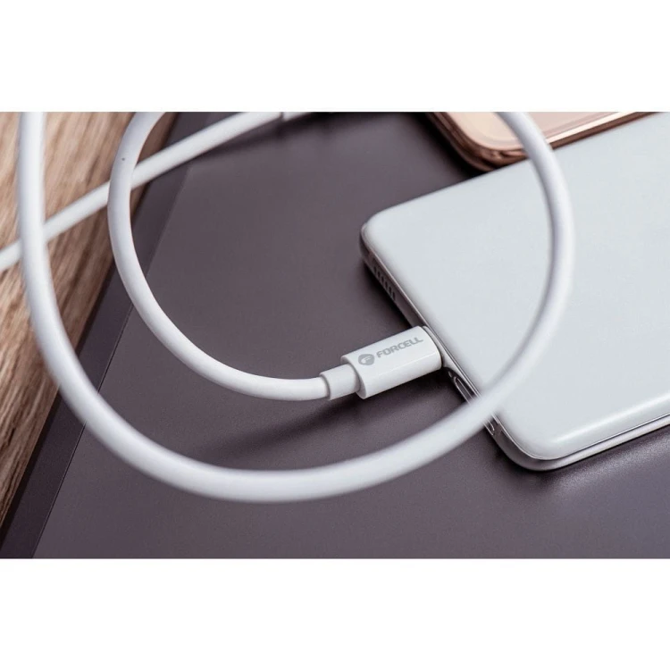 Superszybki kabel USB-C do USB-C Forcell F-Energy 60W PD – 3 m – Biały