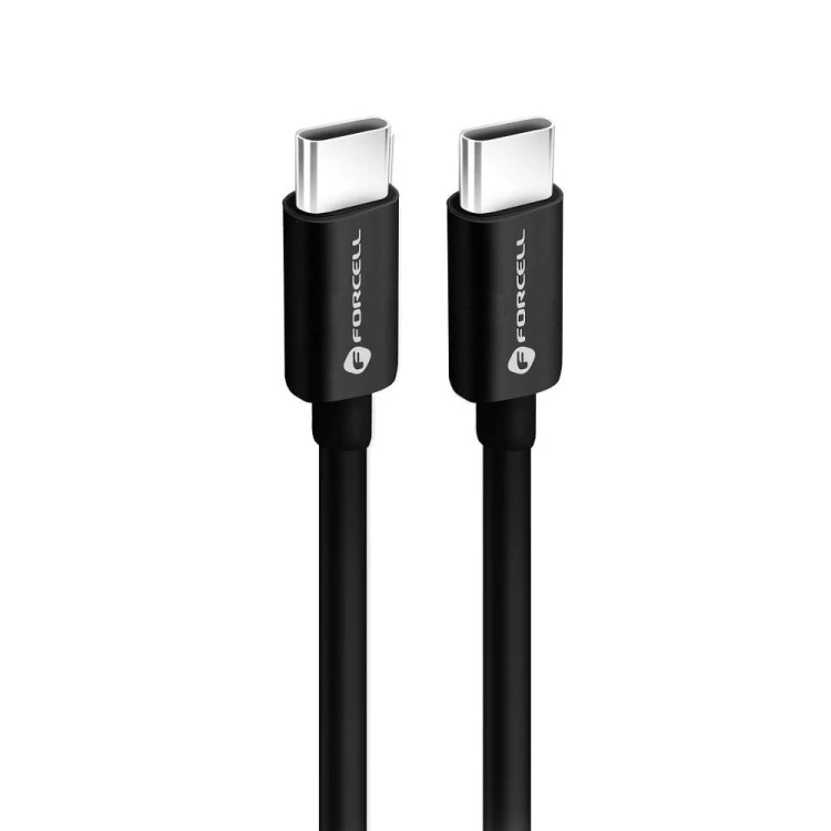 Superszybki kabel USB-C do USB-C Forcell F-Energy 60W PD – 2 m – Czarny