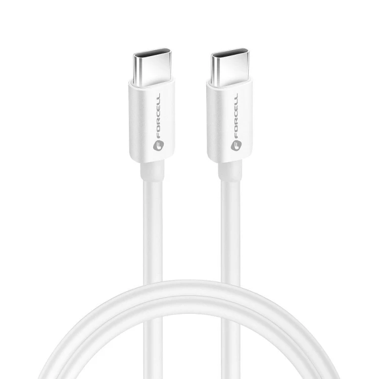 Superszybki kabel USB-C do USB-C Forcell F-Energy 60W PD – 2 m – Biały
