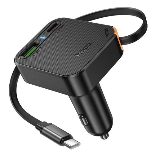 Ładowarka Samochodowa Hoco NZ18 65W ze Zwijanym Kablem USB-C + USB-A