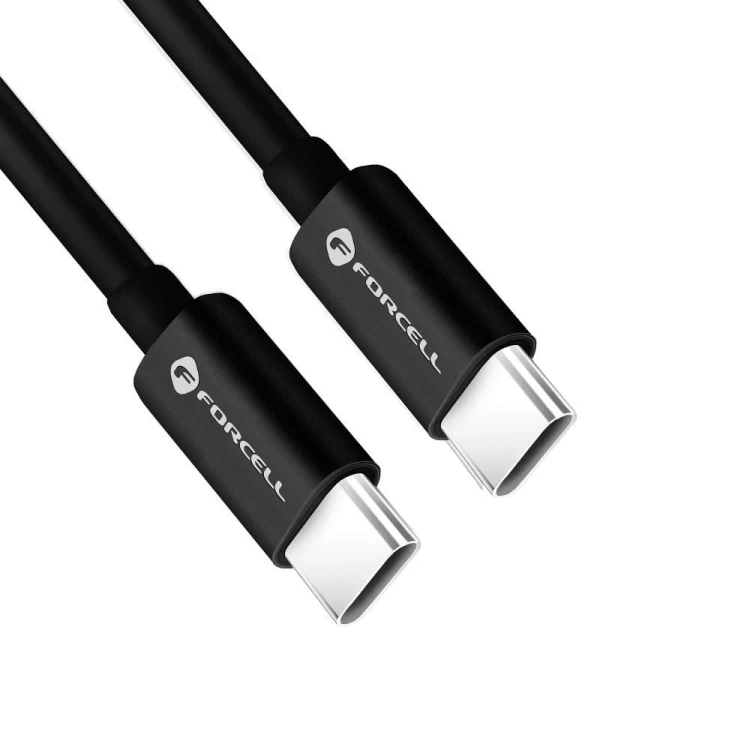 Superszybki kabel USB-C do USB-C Forcell F-Energy 60W PD – 1 m – Czarny