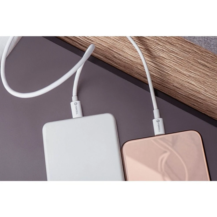 Krótki kabel USB-C do USB-C Forcell F-Energy 60W PD – 0,5 m – Biały