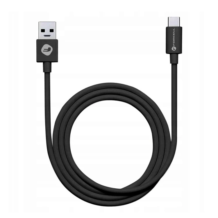 Niezawodny kabel USB-A do USB-C Forcell F-Energy 3A QC 3.0 – 1 m – Czarny (Tuba)