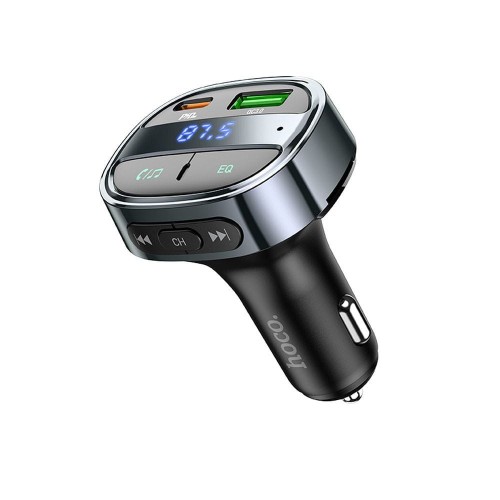 Transmiter FM Bluetooth Hoco E70 USB-C PD 30W + USB-A QC 18W 48W