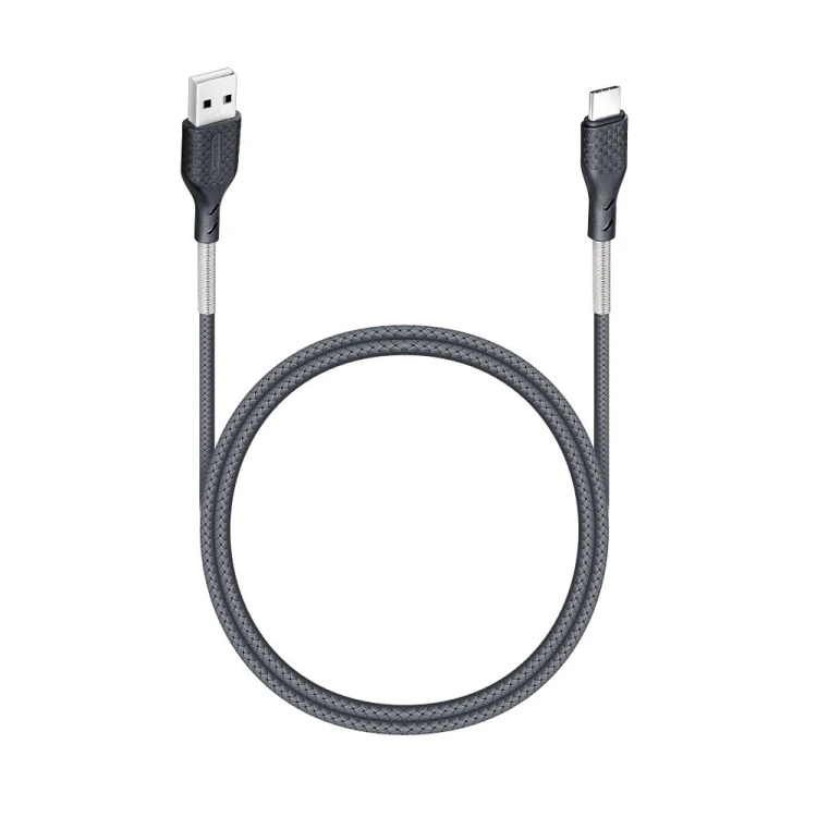 Wytrzymały kabel USB-A do USB-C Forcell F-Energy Carbon 60W QC 4.0 – 1 m – Czarny