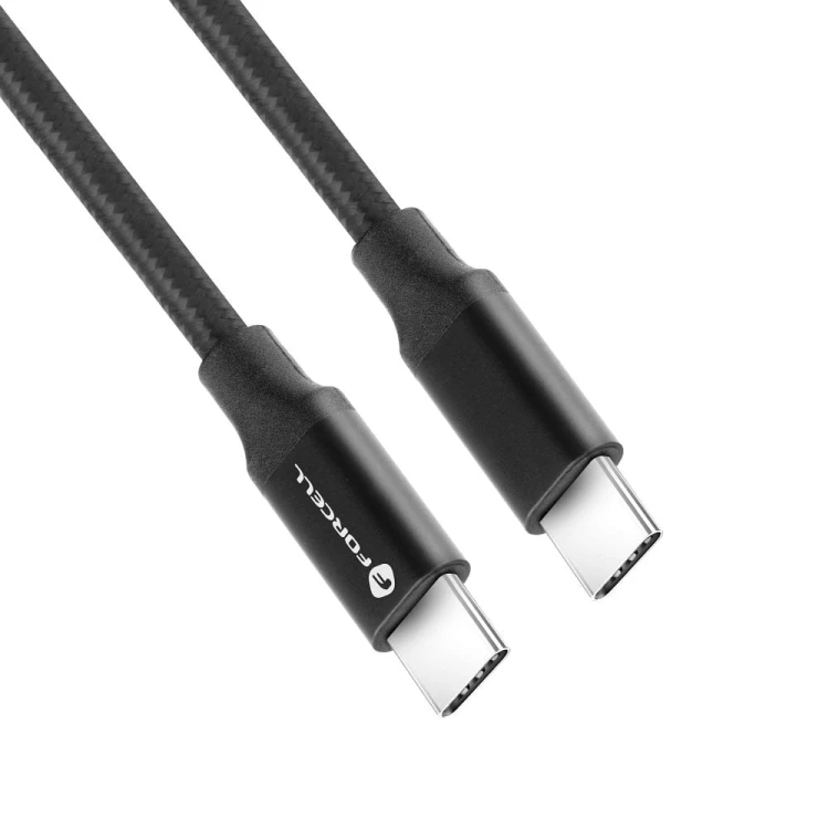 Multimedialny kabel USB-C do USB-C Forcell F-Energy 100W PD – Video 4K – 20 Gbit/s – E-Mark – 1 m – Czarny