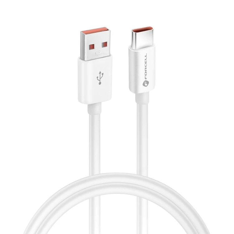 Superszybki kabel USB-A do USB-C Forcell F-Energy 60W QC 4.0 – 1 m – Biały