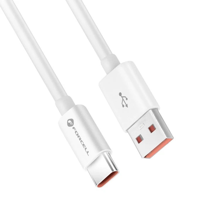 Superszybki kabel USB-A do USB-C Forcell F-Energy 60W QC 4.0 – 1 m – Biały