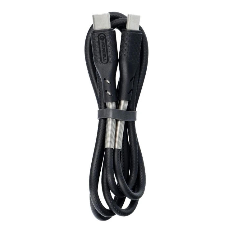 Pancerny kabel USB-C do USB-C Forcell F-Energy Carbon 66W PD – 1 m – Czarny